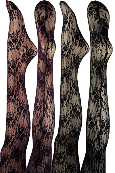 柄ストッキング LEVANTE E307 レースストッキング