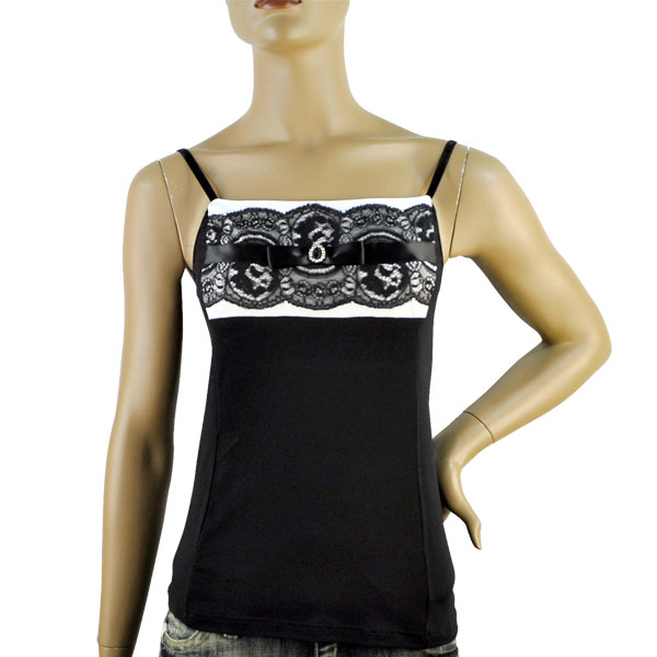 在庫一掃セール  春夏 インポート カットソー MONELLA レース切替キャミソールトップ 