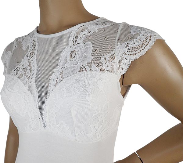 在庫一掃セール SALE 秋冬イタリア インポート ブランド カットソー  ANTONELLA 64001 レース切替半袖カットソー　2色