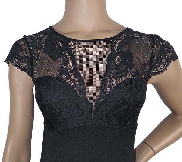 在庫一掃セール SALE 秋冬イタリア インポート ブランド カットソー  ANTONELLA 64001 レース切替半袖カットソー　2色