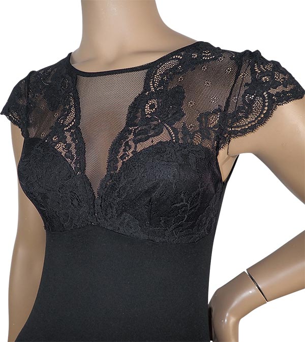 在庫一掃セール SALE 秋冬イタリア インポート ブランド カットソー  ANTONELLA 64001 レース切替半袖カットソー　2色