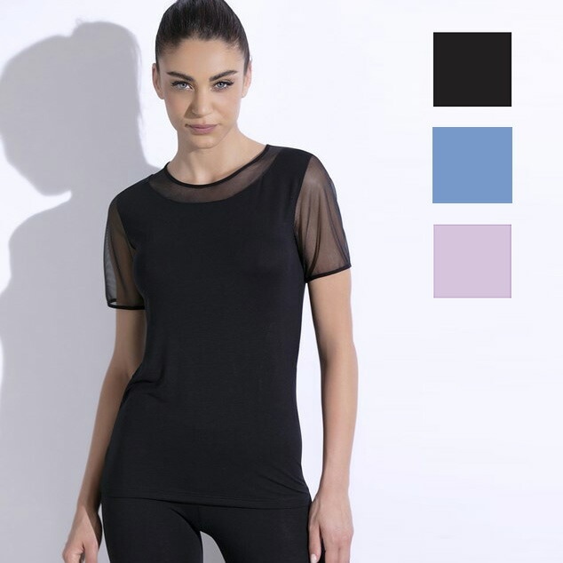 イタリアインポートカットソー COTONELLA G340 チュール切替カットソー 3色