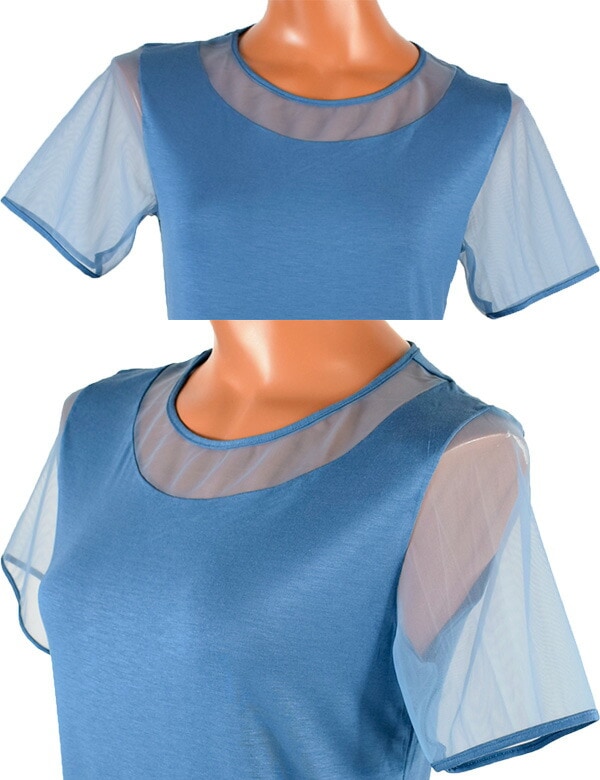 イタリアインポートカットソー COTONELLA G340 チュール切替カットソー 3色