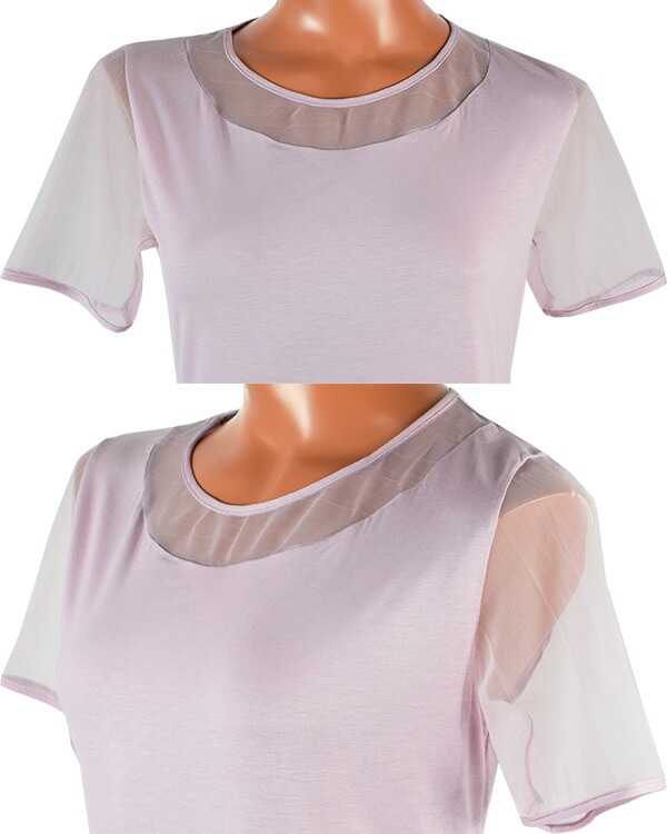 イタリアインポートカットソー COTONELLA G340 チュール切替カットソー 3色