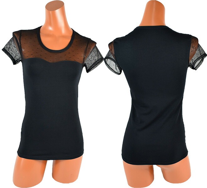 イタリアインポートカットソー COTONELLA G344 チュールレース切替カットソー　2色