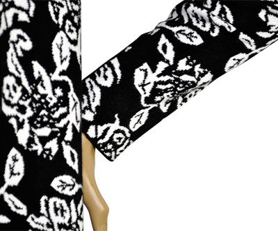 在庫一掃セール SALE 秋冬 イタリア インポート ニット ELEONORA AMADEI 花柄カーディガン 白黒