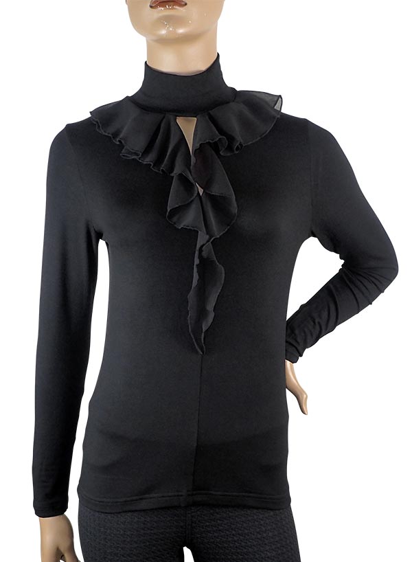 在庫一掃セール SALE 秋冬イタリア インポート ブランド カットソー ANTONELLA 64028 ラッフルカットソー 2色