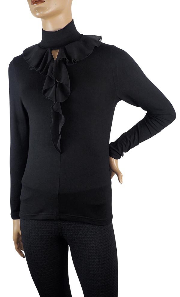 在庫一掃セール SALE 秋冬イタリア インポート ブランド カットソー ANTONELLA 64028 ラッフルカットソー 2色