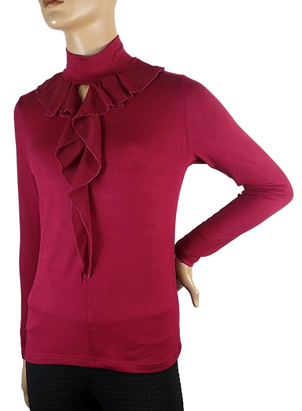 在庫一掃セール SALE 秋冬イタリア インポート ブランド カットソー ANTONELLA 64028 ラッフルカットソー 2色