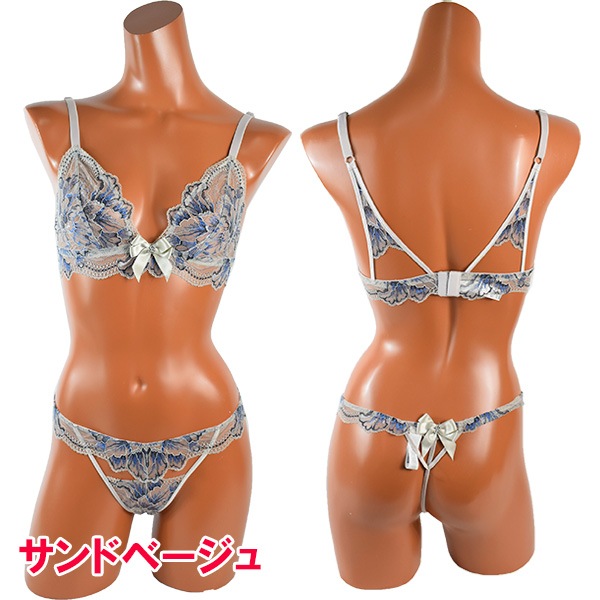 イタリアインポートランジェリー LEILIEVE GLAMOUR レーストライアングルブラ・ミニtバックショーツセット 3色