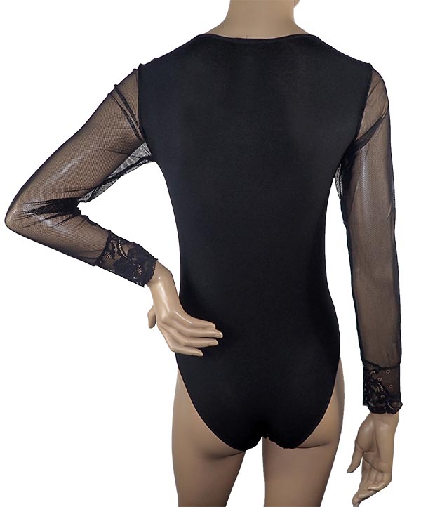 在庫一掃セール SALE 秋冬イタリア インポート ブランド カットソー ANTONELLA 64003 レース切替ボディー 黒