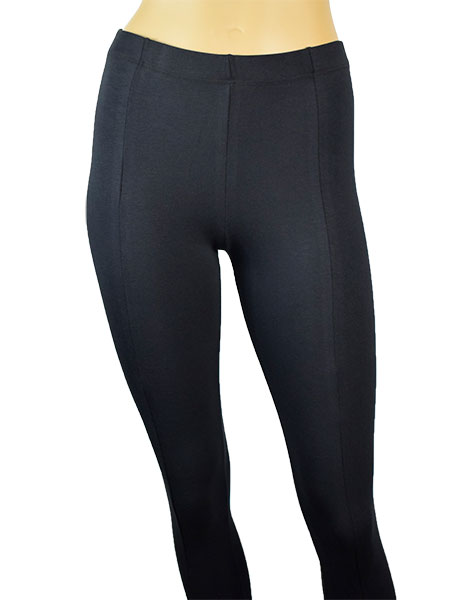 イタリア インポート ブランド レギンス COTONELLA  GD479 アニマル柄切替コットンレギンス 黒