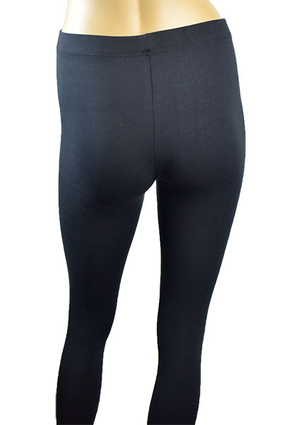 イタリア インポート ブランド レギンス COTONELLA  GD479 アニマル柄切替コットンレギンス 黒