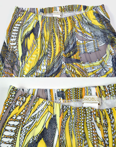 在庫一掃セール インポート レギンス OROBLU MYTHICAL スカーフ柄レギンス（ジェギンス）ブルー 黄色