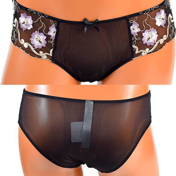 イタリアインポートランジェリー SieLEI 6638 花柄刺繍スーパープッシュアップブラ・ショーツセット　3色