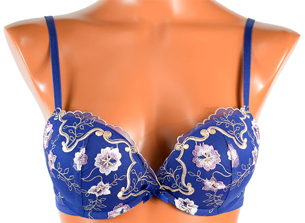 イタリアインポートランジェリー SieLEI 6638 花柄刺繍スーパープッシュアップブラ・ショーツセット　3色