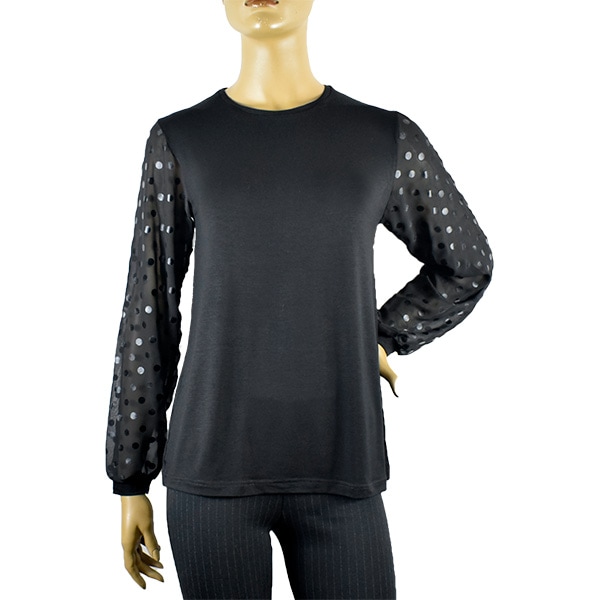 イタリアインポートカットソー JADEA 4274 ボリューム袖カットソー　黒