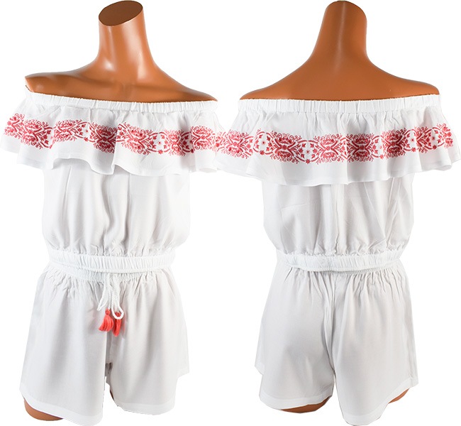 在庫一掃セール イタリアインポートパジャマ NOTTINGHAM 33564 オフショルダー刺繍パジャマ　2色