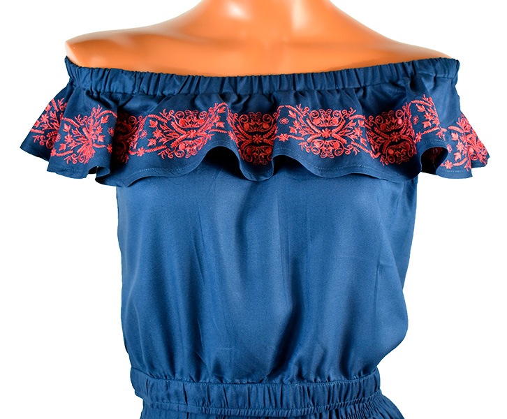 在庫一掃セール イタリアインポートパジャマ NOTTINGHAM 33564 オフショルダー刺繍パジャマ　2色