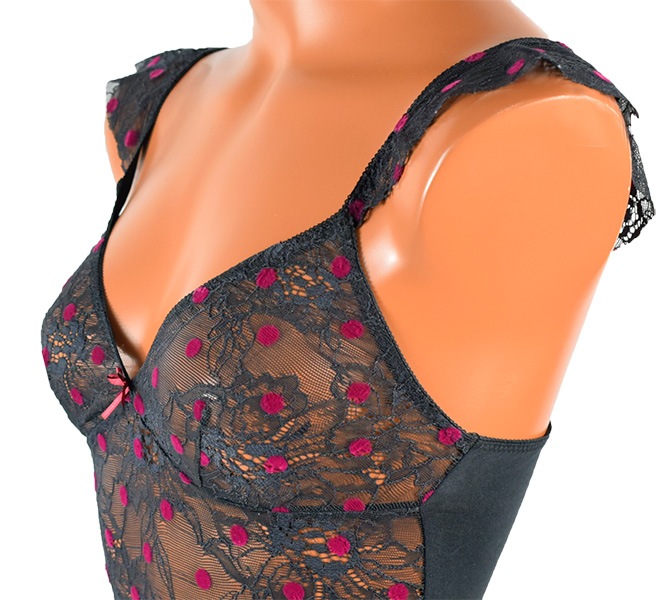 イタリアインポートランジェリー JADEA 4258 レース切替ボディー 2色