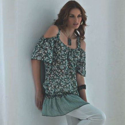 在庫一掃セール  春夏 インポート チュニック DORI シフォンチュニックブラウス