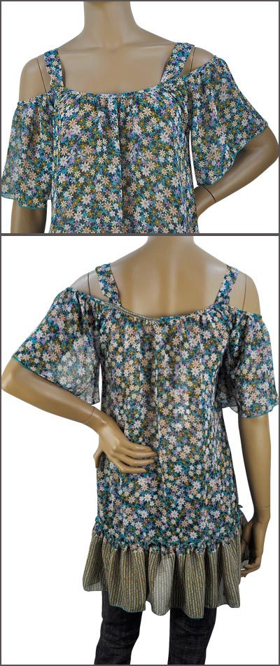 在庫一掃セール  春夏 インポート チュニック DORI シフォンチュニックブラウス