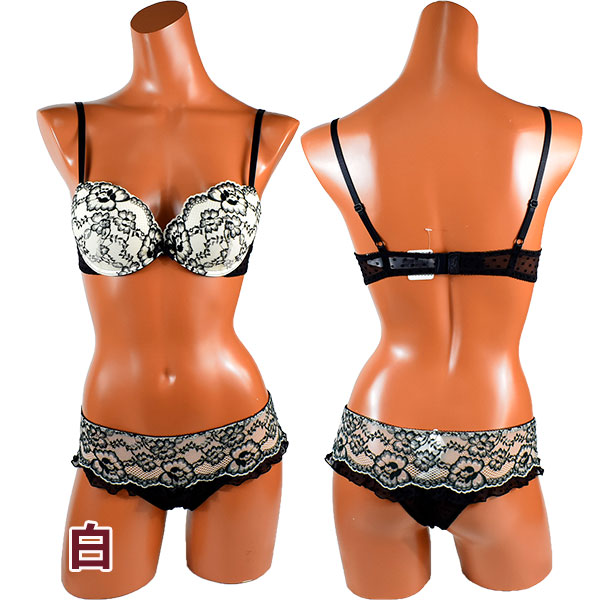 イタリアインポートランジェリー SieLEI 6668 レーススーパープッシュアップブラ・ブラジリアンタンガセット 3色