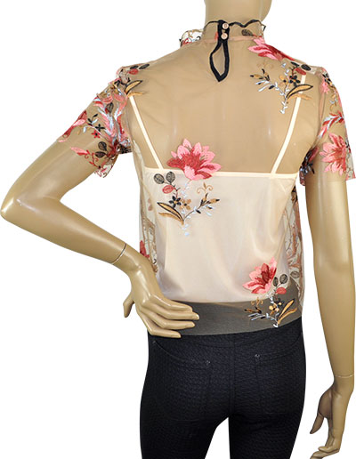 在庫一掃セール SALE 春夏 インポート カットソー IMPERIAL 刺繍カットソー　インナー付　ベージュ