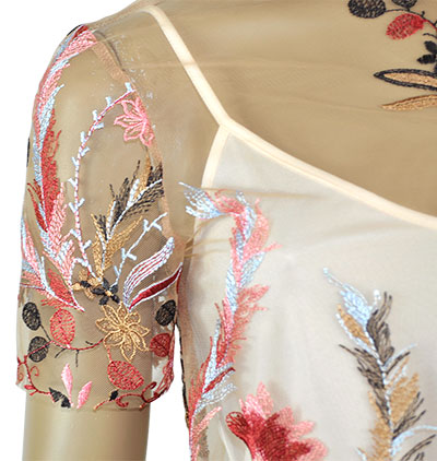 在庫一掃セール SALE 春夏 インポート カットソー IMPERIAL 刺繍カットソー　インナー付　ベージュ