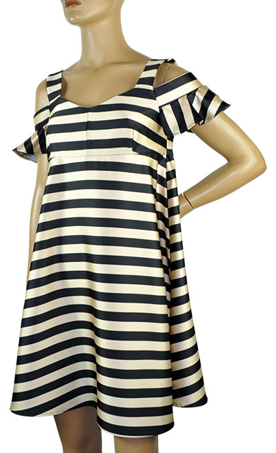 スーパーセール 30 Off Sale 春夏 インポート ワンピース Imperialボーダー柄ワンピース 黒 ゴールド ワンピース 春夏ワンピース インポートセレクトショップ Moda Italia