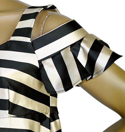 在庫一掃セール SALE 春夏 インポート ワンピース IMPERIALボーダー柄ワンピース 黒・ゴールド 