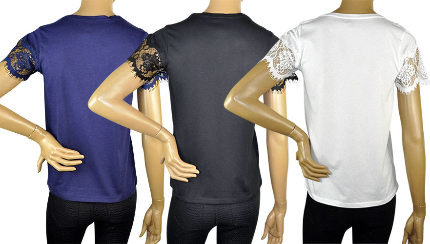 在庫一掃セール SALE 春夏大きいサイズ有イタリアブランドカットソー PRIMA CLASSE 33506 レース切替コットンカットソー 3色