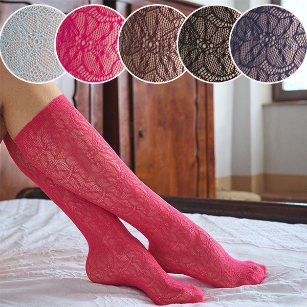 NEW・新作 イタリア インポート ブランド 柄ニーハイソックス TRASPARENZE COMPASS ROSE 網ニーハイソックス 5色