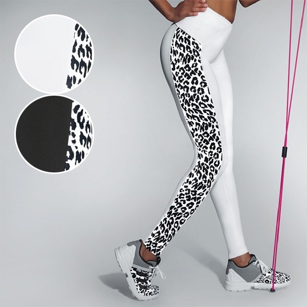 イタリアインポートフィットネスウェアBAS BLEU スポーツ IRBIS アニマル柄切替スポーツレギンス 2色