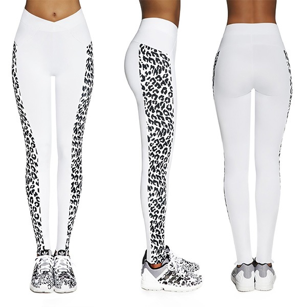 イタリアインポートフィットネスウェアBAS BLEU スポーツ IRBIS アニマル柄切替スポーツレギンス 2色