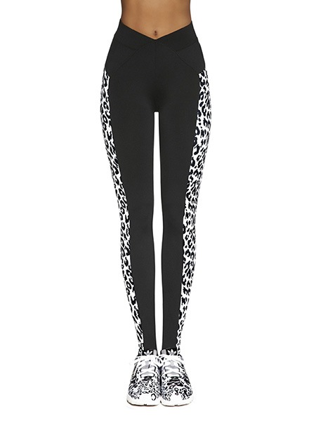 イタリアインポートフィットネスウェアBAS BLEU スポーツ IRBIS アニマル柄切替スポーツレギンス 2色