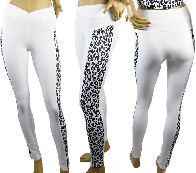 イタリアインポートフィットネスウェアBAS BLEU スポーツ IRBIS アニマル柄切替スポーツレギンス 2色