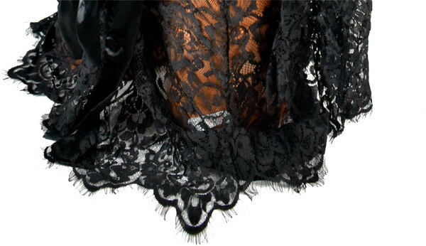 イタリアインポートランジェリー LOVE AND BRA 39950 サテン＆レース着物ガウン 黒