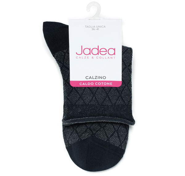 イタリア インポート ブランド 柄ソックス JADEA 23-006 ダイヤ柄コットンソックス 5色