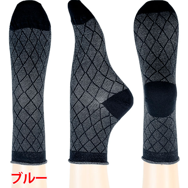 イタリア インポート ブランド 柄ソックス JADEA 23-006 ダイヤ柄コットンソックス 5色