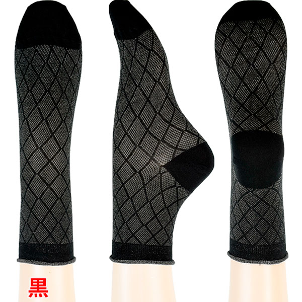 イタリア インポート ブランド 柄ソックス JADEA 23-006 ダイヤ柄コットンソックス 5色