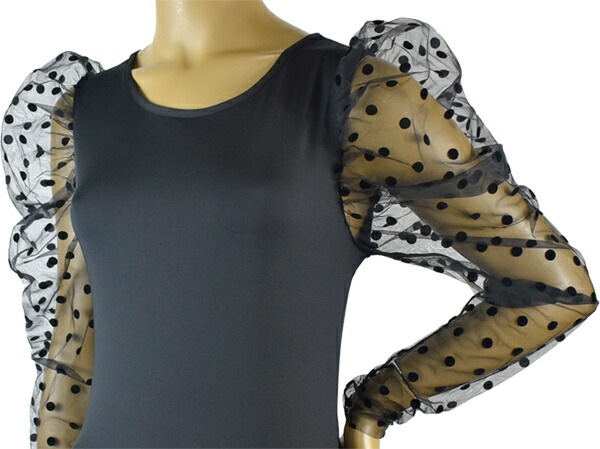 在庫一掃セール イタリアインポートカットソー LOVE AND BRA 39356 ボリューム袖ボディーカットソー　黒