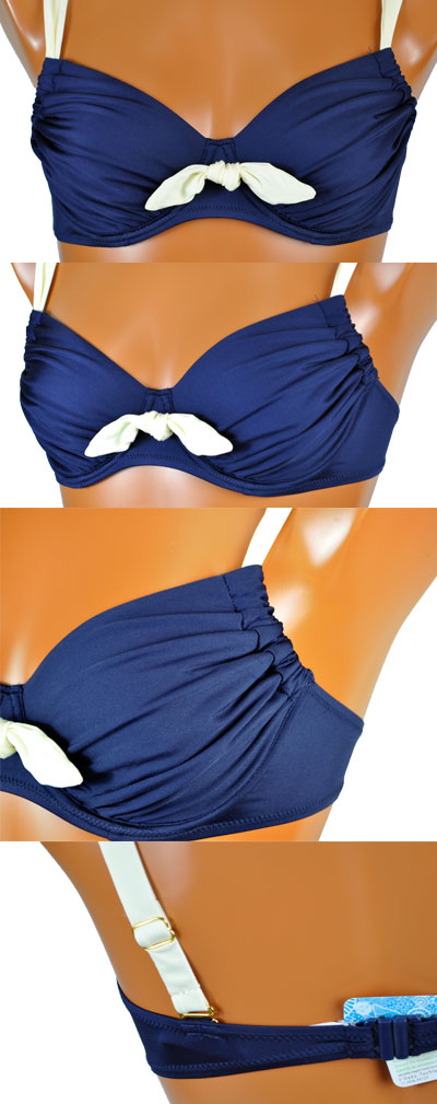 在庫一掃セール インポート水着 SieLEI VR5367 切替ノーパッド水着ビキニ ミセスサイズ B、C、D、E カップ