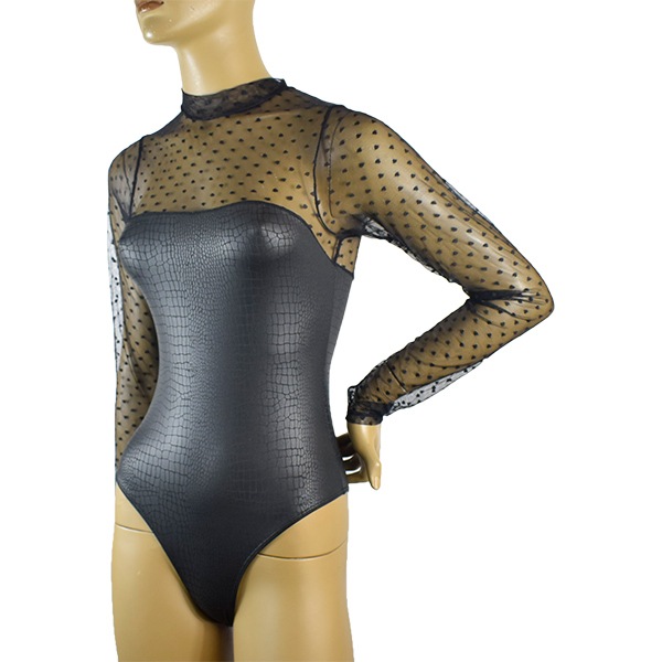 イタリアインポートカットソー LOVE AND BRA 39358 アニマル柄ボディーカットソー　黒