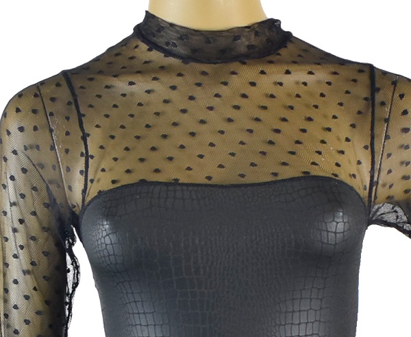 イタリアインポートカットソー LOVE AND BRA 39358 アニマル柄ボディーカットソー　黒