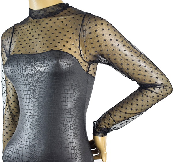 イタリアインポートカットソー LOVE AND BRA 39358 アニマル柄ボディーカットソー　黒