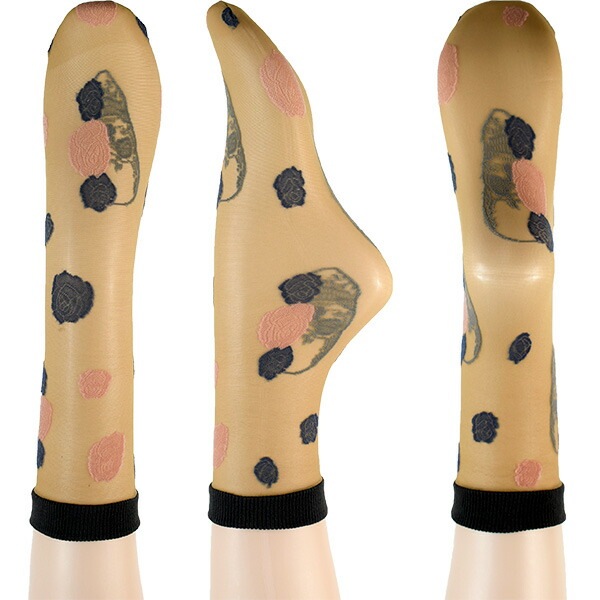 イタリア インポート ブランド 柄ソックス TRASPARENZE OSLO バラ柄ソックス 2色