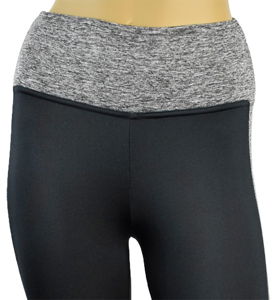 イタリアインポートフィットネスウェアBAS BLEU スポーツ EXTREME カラーブロックレギンス　ウェストシェイプ