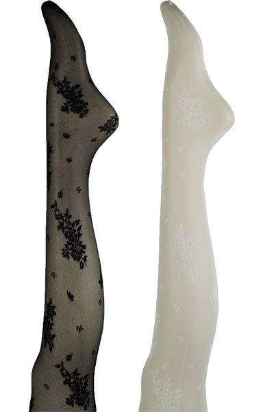 柄ストッキング LEVANTE E551 バラ柄ストッキング