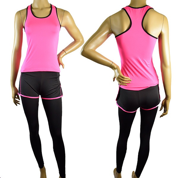 イタリアインポートフィットネスウェアLOVE&BRA 21896 スポーツウェアレギンス・トップセット　2色